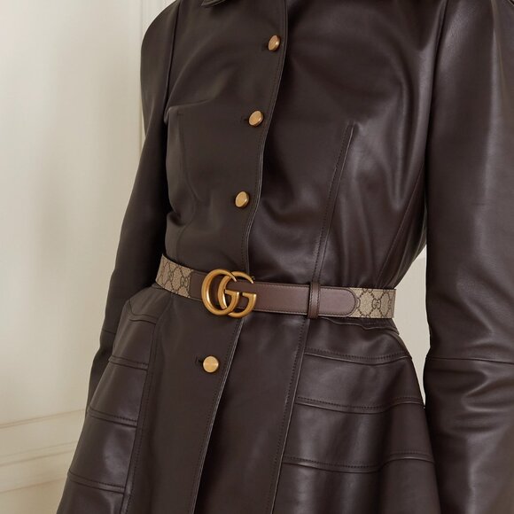 GG Marmont Reversible Belt in Brown Leather - Picture 1 of 4